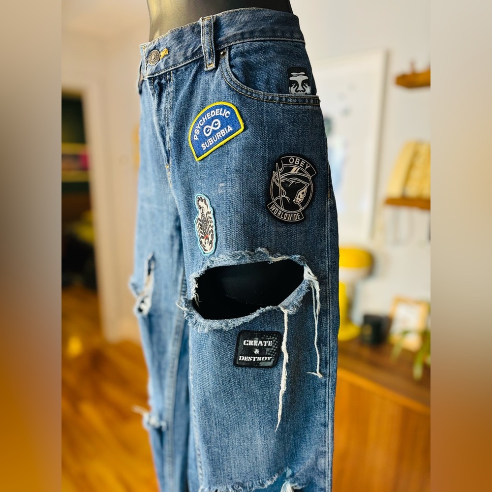 OBEY No. 89 Rare Special Edition Patchwork Jeans –